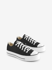 Converse Black Huck Taylor All Star Lift Ox Trainers - Image 6 of 12