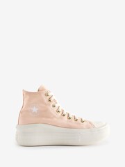 Converse Light Pink Chuck Taylor All-Star Move High Top Trainers - Image 1 of 9