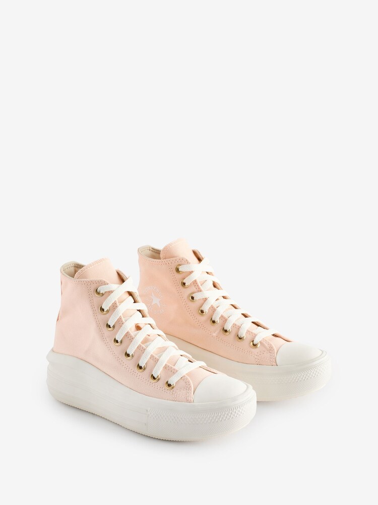 Converse Light Pink Chuck Taylor All-Star Move High Top Trainers - Image 3 of 9