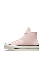 Converse Pink Chuck Taylor All Star High Top Lift Trainers - Image 10 of 17