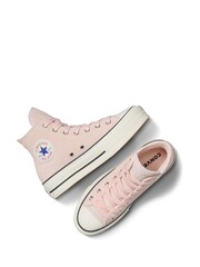 Converse Pink Chuck Taylor All Star High Top Lift Trainers - Image 12 of 17