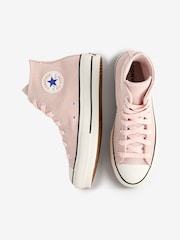 Converse Pink Chuck Taylor All Star High Top Lift Trainers - Image 17 of 17