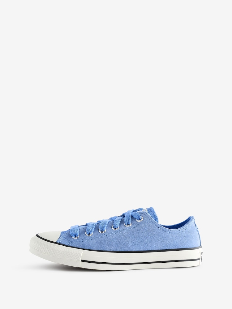 Converse Light Blue Chuck Taylor All Star Suede Ox Trainers - Image 2 of 9