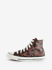 Converse Brown Chuck Taylor All Star High Top Leopard Animal Print Trainers - Image 2 of 9