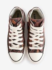 Converse Brown Chuck Taylor All Star High Top Leopard Animal Print Trainers - Image 5 of 9