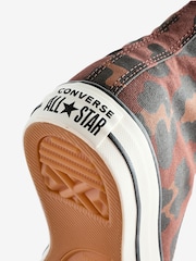 Converse Brown Chuck Taylor All Star High Top Leopard Animal Print Trainers - Image 7 of 9