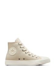 Converse Beige Chuck Taylor All Star High Top Trainers - Image 1 of 12