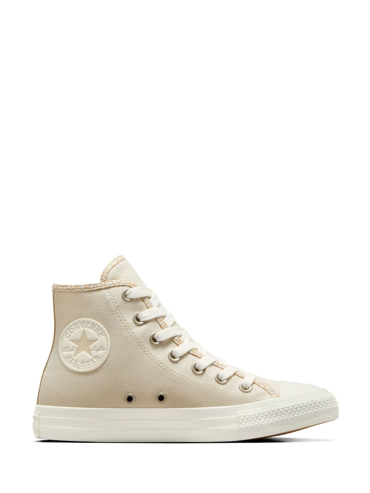 Converse Beige Chuck Taylor All Star High Top Trainers - Image 1 of 12