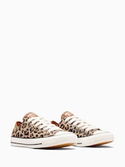 Converse Black Chuck Taylor All Star Ox Leopard Animal Print Low Top Trainers - Image 4 of 9