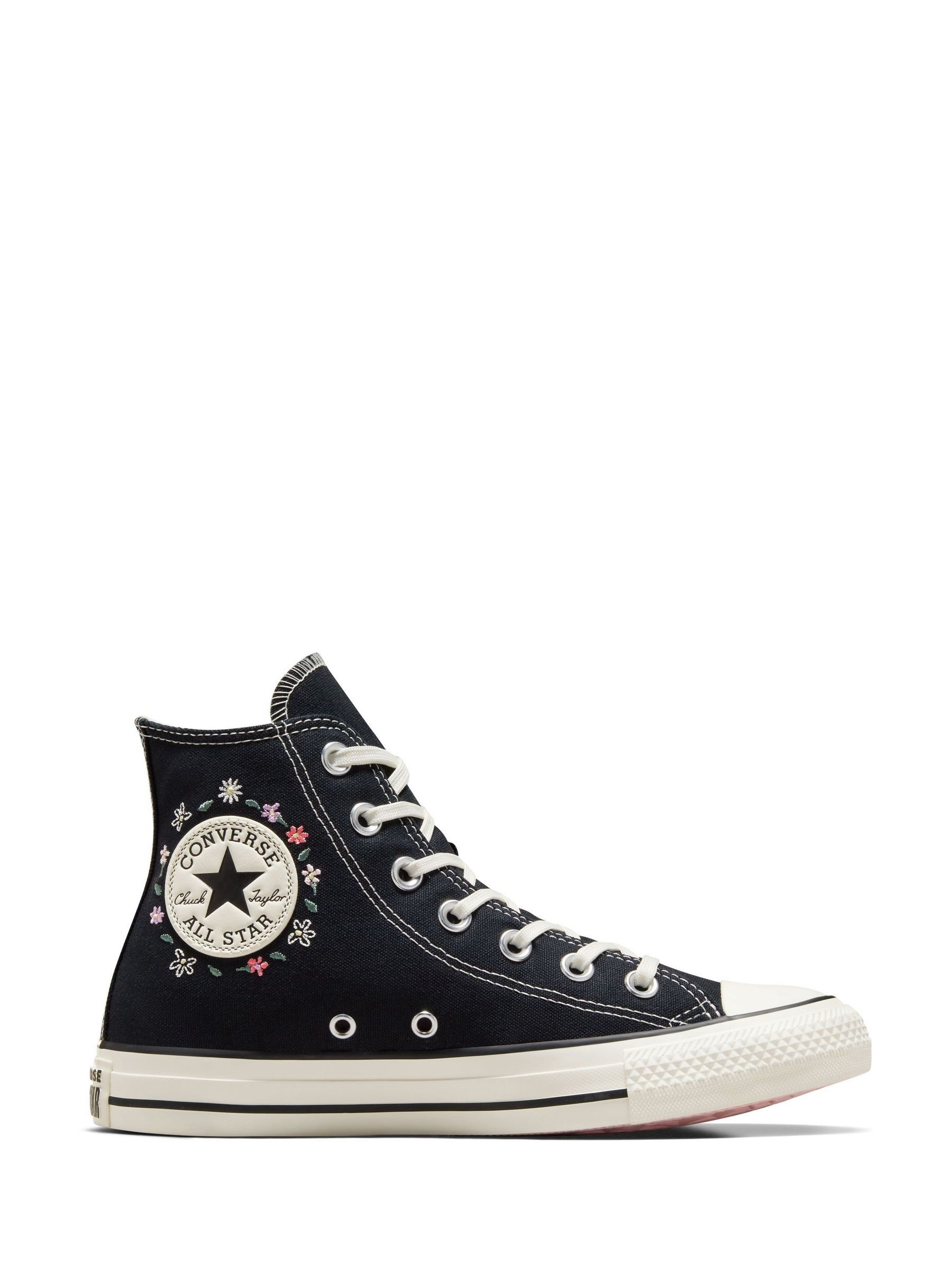 Buy Converse Pink Black Chuck Taylor All Star High Top Trainers from Next Luxembourg