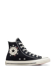 Converse Pink/Black Chuck Taylor All Star High Top Trainers - Image 1 of 11