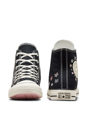Converse Pink/Black Chuck Taylor All Star High Top Trainers - Image 3 of 11