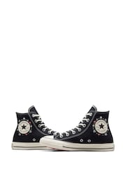 Converse Pink/Black Chuck Taylor All Star High Top Trainers - Image 6 of 11