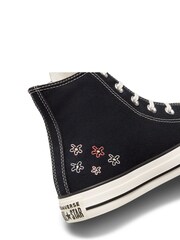 Converse Pink/Black Chuck Taylor All Star High Top Trainers - Image 9 of 11