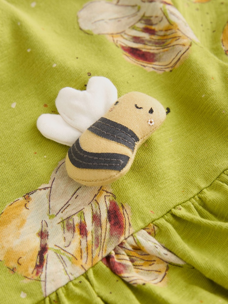 Green 100% Cotton Short Sleeve Jersey Dress (3mths-6yrs) - Image 1 of 5