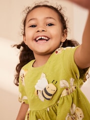 Green 100% Cotton Short Sleeve Jersey Dress (3mths-6yrs) - Image 4 of 5