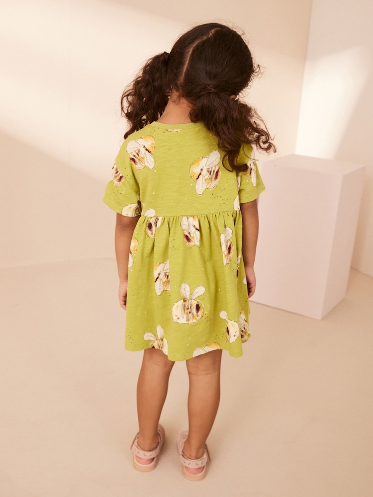 Green 100% Cotton Short Sleeve Jersey Dress (3mths-6yrs) - Image 5 of 5