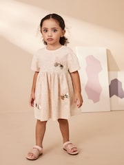 Pale Pink 100% Cotton Sequin Jersey Dress (3mths-7yrs) - Image 1 of 8