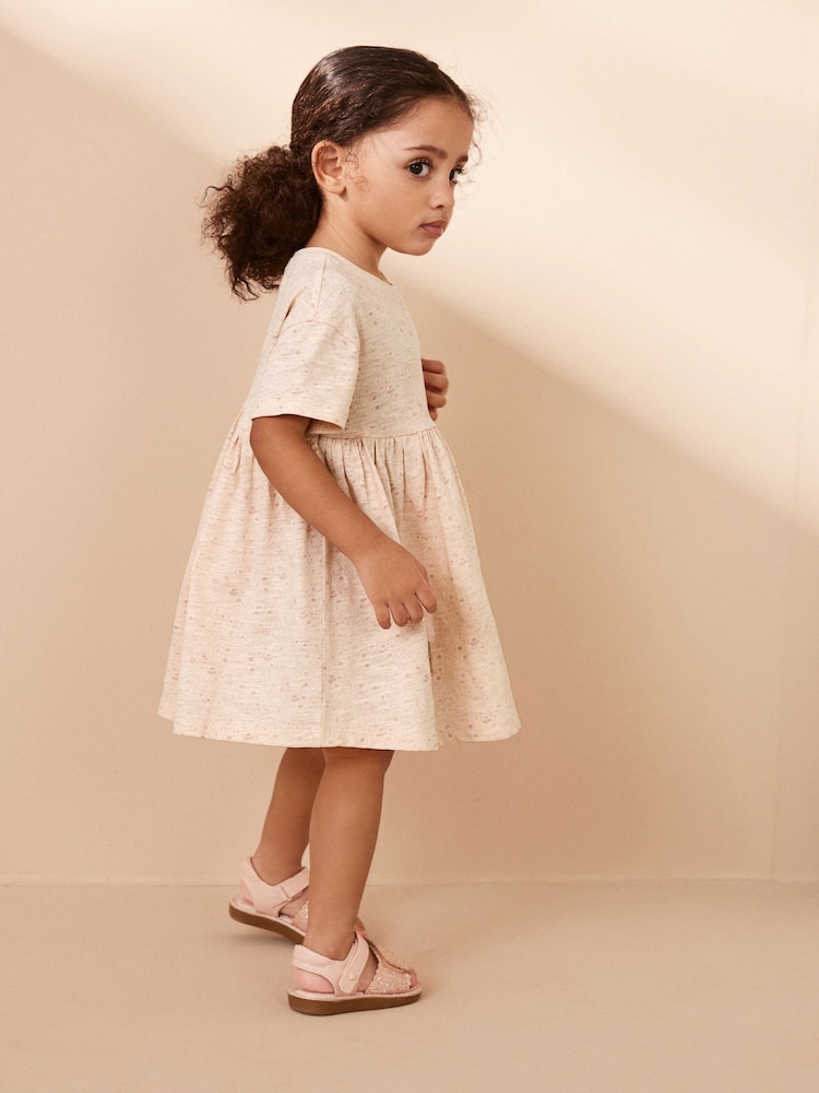 Pale Pink 100% Cotton Sequin Jersey Dress (3mths-7yrs) - Image 2 of 8