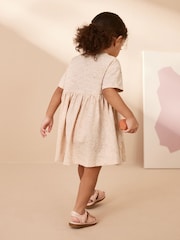 Pale Pink 100% Cotton Sequin Jersey Dress (3mths-7yrs) - Image 4 of 8