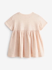 Pale Pink 100% Cotton Sequin Jersey Dress (3mths-7yrs) - Image 7 of 8