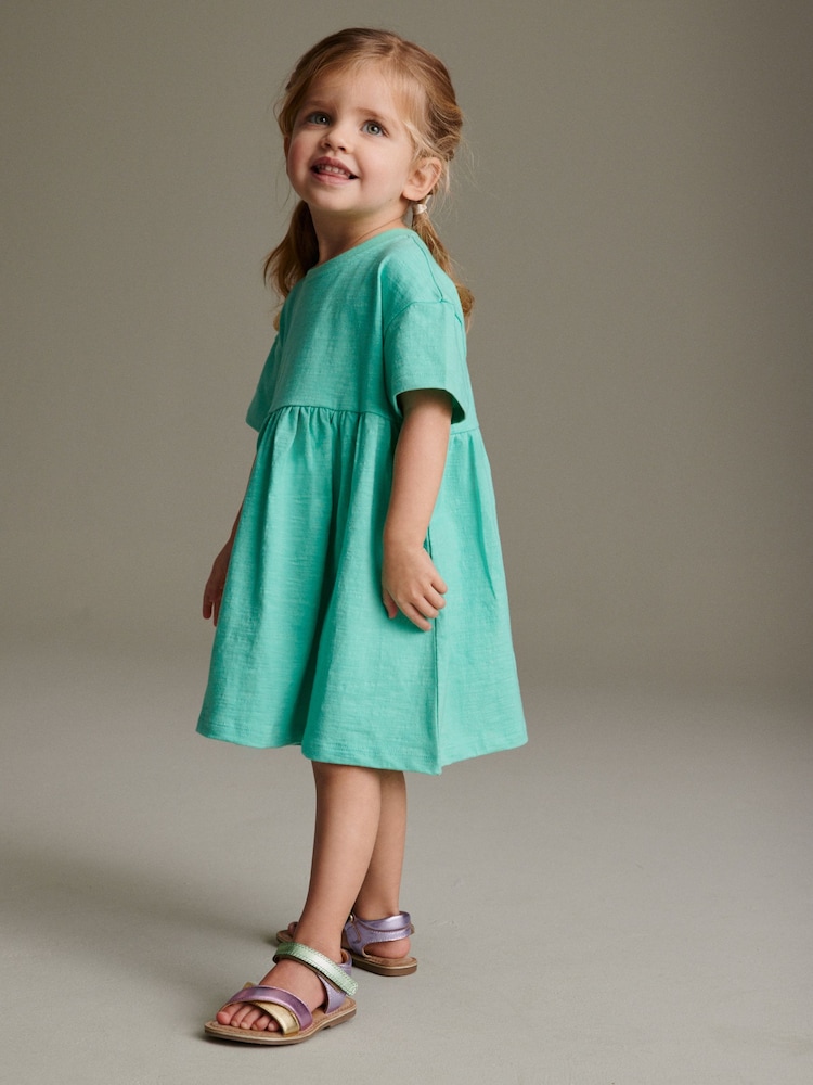 Light Teal Short Sleeve Jersey Dress (3mths-7yrs) - Image 1 of 7