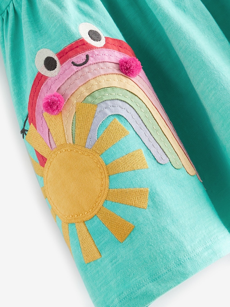 Light Teal Short Sleeve Jersey Dress (3mths-7yrs) - Image 6 of 7