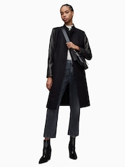 AllSaints Black Sidney Lea Coat - Image 1 of 7