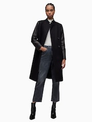AllSaints Black Sidney Lea Coat - Image 4 of 7