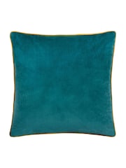 Furn Teal Blue Meridian Velvet 45cm X 45cm Cushion Cover - Image 2 of 6