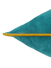 Furn Teal Blue Meridian Velvet 45cm X 45cm Cushion Cover - Image 4 of 6
