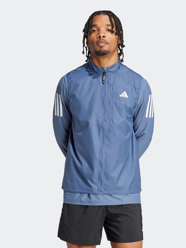 adidas Dark Blue Own The Run Vest - Image 1 of 8