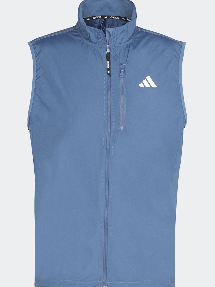 adidas Dark Blue Own The Run Vest - Image 8 of 8