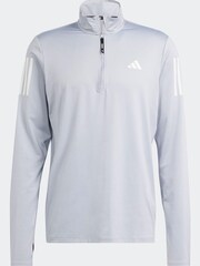 adidas Grey Own the Run Half-Zip Track Top - Image 7 of 9