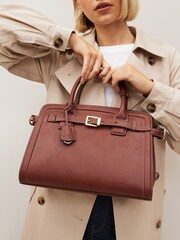 Tan Brown Belted Workwear Tote Bag - Image 1 of 10