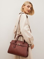Tan Brown Belted Workwear Tote Bag - Image 2 of 10