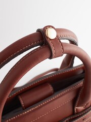 Tan Brown Belted Workwear Tote Bag - Image 7 of 10