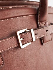 Tan Brown Belted Workwear Tote Bag - Image 9 of 10