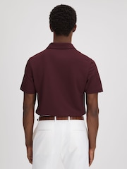 Reiss Bordeaux Floyd Slim Fit Half-Zip Polo Shirt - Image 5 of 5