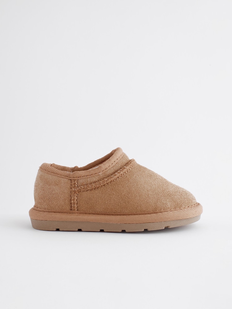 Tan Brown Suede Faux Fur Lined Pull On Shoe Boots - Image 2 of 6