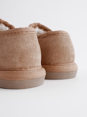 Tan Brown Suede Faux Fur Lined Pull On Shoe Boots - Image 3 of 6