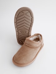 Tan Brown Suede Faux Fur Lined Pull On Shoe Boots - Image 4 of 6