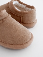 Tan Brown Suede Faux Fur Lined Pull On Shoe Boots - Image 5 of 6