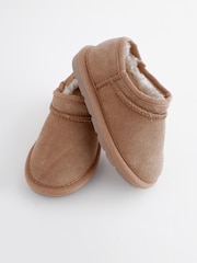 Tan Brown Suede Faux Fur Lined Pull On Shoe Boots - Image 6 of 6