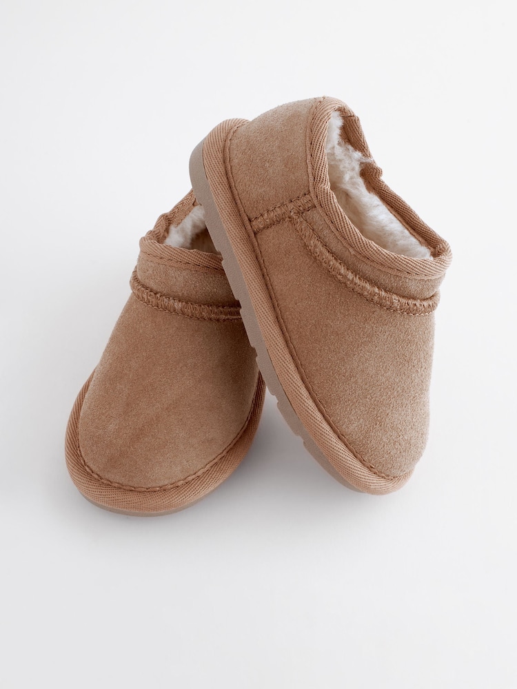Tan Brown Suede Faux Fur Lined Pull On Shoe Boots - Image 6 of 6