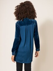 White Stuff Blue Farley Velvet Tunic - Image 2 of 7