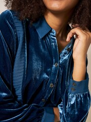 White Stuff Blue Farley Velvet Tunic - Image 4 of 7