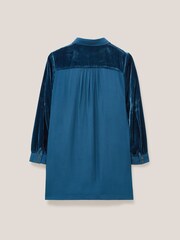 White Stuff Blue Farley Velvet Tunic - Image 6 of 7