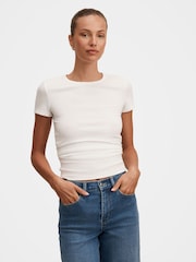 Forever New White Kelly Tuck Detail Baby T-Shirt - Image 1 of 5