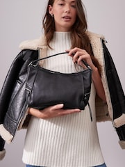 Black Casual Side Zip Cross-Body Bag - Image 2 of 9